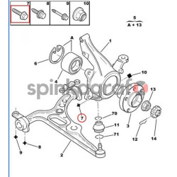 Śruba sworznia wahacza PSA 362264 | PEUGEOT 806,EXPERT