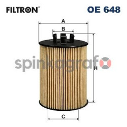 Filtr oleju FILTRON OE 648 | OPEL,SUZUKI (650307,650311,90530260,90543378,9192425)