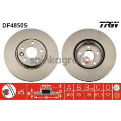 Tarcza hamulcowa ( przód ) TRW DF4850S | FORD,VOLVO GALAXY,MONDEO IV,MONDEO IV Estate,MONDE