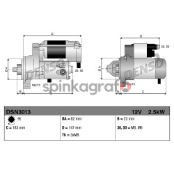 Rozrusznik DENSO DSN3013 | CITROËN,FIAT,PEUGEOT 1349920080,1611206880,1614379980,51779086,51832958