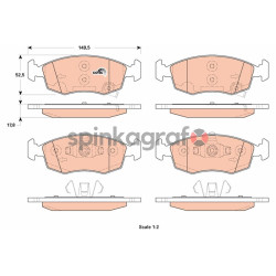 Klocki hamulcowe (przód) TRW GDB1921 | FIAT PANDA 12-