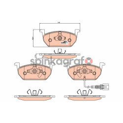 Klocki hamulcowe (przód) TRW GDB2080 | AUDI,SEAT,SKODA,VW (5Q0698151C)