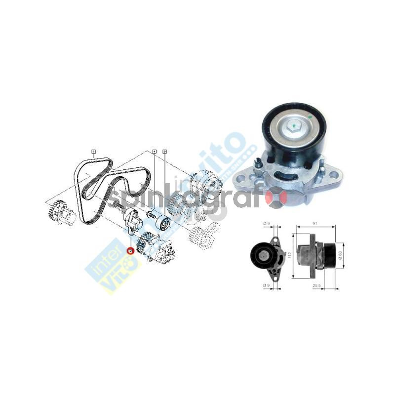 Napinacz paska osprzętu RENAULT 8200603359 Napinacz paska osprzętu RENAULT 8200603359