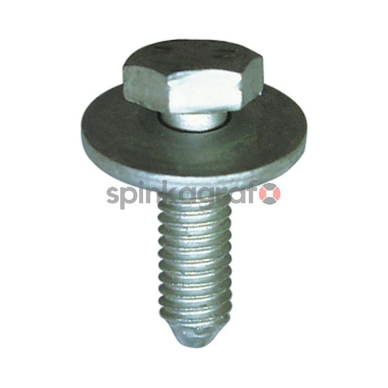 Śruba pokrywy / osłony silnika RESTAGRAF 1450 | śruba  PEUGEOT-CITROEN 6 X 20 mm - z zabezp. podkładka Ø 18 mm - H łep - ZN NICK