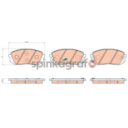 Klocki hamulcowe (przód) TRW GDB3530 | HYUNDAI I40 11- (MANDO)