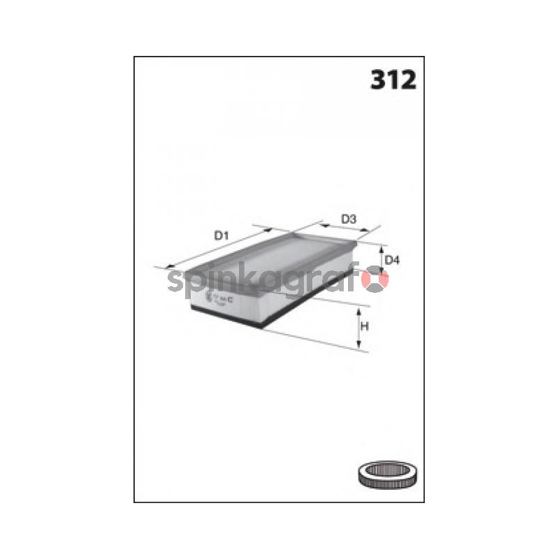 Filtr powietrza MECAFILTER ELP9046 Filtr powietrza MECAFILTER ELP9046