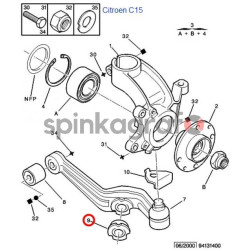 Tuleja wahacza METALCAUCHO MC-0685 | CITROEN C15  (352349)