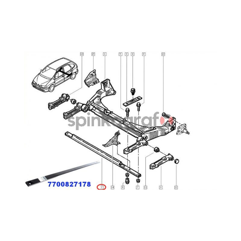 Rozpórka tylnej belki RENAULT 7700827178 | RENAULT MEGANE/SCENIC