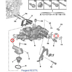 Obudowa termostatu METALCAUCHO MC-3556 | CITROËN,FIAT,LANCIA,PEUGEOT (1336R9)