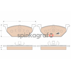 Klocki hamulcowe (przód) TRW GDB1984 | AUDI,SEAT,SKODA,VW (176698151,180698151,18D698151,190698151,1J0698151)
