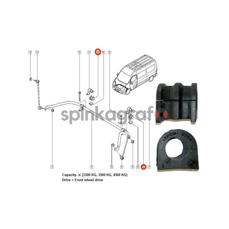 Guma drążka stabilizatora SASIC 2304036 | OPEL MOVANO; RENAULT MASTER II,III CDTI 02.10-> (546131253R) Guma drążka stabilizatora SASIC 2304036 | OPEL MOVANO; RENAULT MASTER II,III CDTI 02.10-> (546131253R)