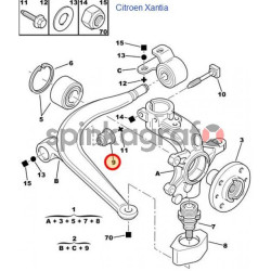 Tuleja wahacza METALCAUCHO MC-2657 | CITROEN XANTIA  (96083570)
