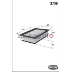 Filtr powietrza MECAFILTER ELP9169 | FIAT, FORD, LANCIA (0055192012, 1542777, 55192012)
