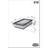 Filtr powietrza MECAFILTER ELP9169 | FIAT, FORD, LANCIA (0055192012, 1542777, 55192012)