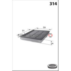 Filtr powietrza MECAFILTER ELP9072 | AUDI, SEAT, SKODA, VW (1K0129620D, 1K0129620F)