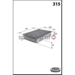 Filtr powietrza MECAFILTER ELP9131 | FIAT, OPEL (0055184249, 51830174, 55184249, 55557174, 55557184, 5834043, 5835127, 5835930, 