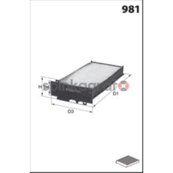 Filtr kabiny MECAFILTER ELR7134 | RENAULT Scenic 2 (7701055110)