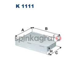Filtr kabiny FILTRON K 1111 | AUDI,SEAT,SKODA,VW (1K0819644,1K0819644A,1K0819644B)