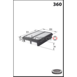 Filtr powietrza MECAFILTER ELP9442 | NISSAN,RENAULT (165464BA1A,165464BA1B)