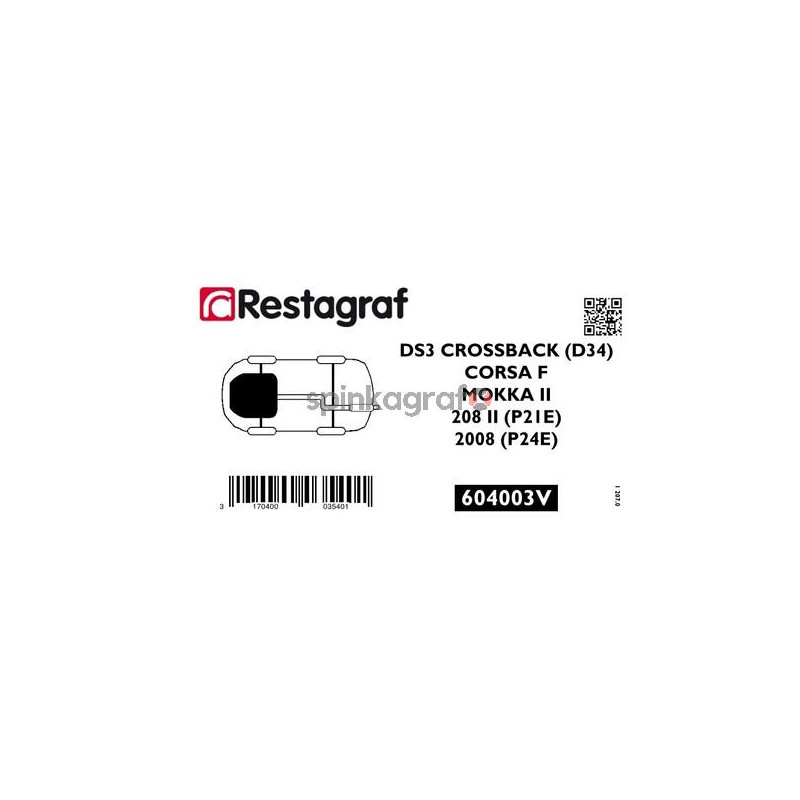 Zestaw spinek osłony silnika RESTAGRAF 604003V | DS,OPEL,PEUGEOT