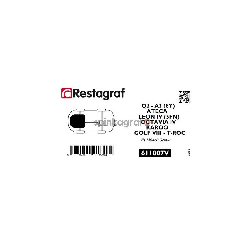 Zestaw spinek osłony silnika RESTAGRAF 611007V | AUDI,CUPRA,SEAT,SKODA,VW