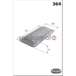 Filtr powietrza MECAFILTER ELP9494 | CITROËN,MITSUBISHI,PEUGEOT (1500A513,1609907380,MR968274,MZ690975)