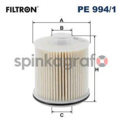 Filtr paliwa FILTRON PE 994/1 | MERCEDES-BENZ,RENAULT 164001458R,164009757R,164033052R,6080903200,A6080903200