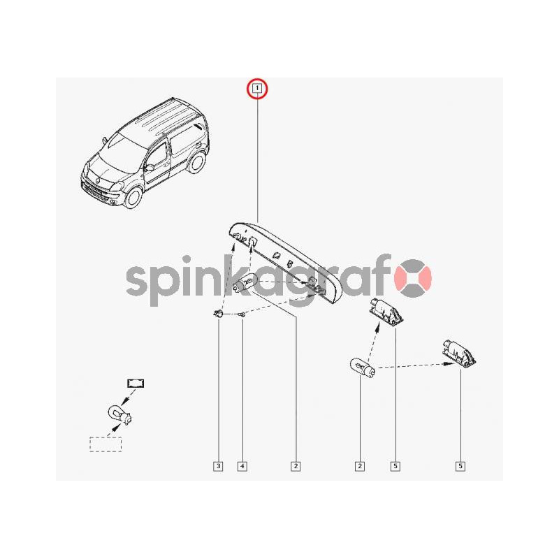 Lampka tablicy rejestracyjnej RENAULT 265103161R | RENAULT KANGOO II