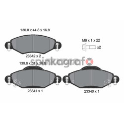 Klocki hamulcowe (przód) TEXTAR 2334001 | TOYOTA (044650D010,044650D040,04465YZZCR,04465YZZEM)