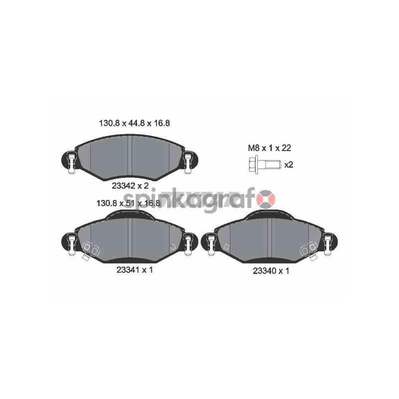 Klocki hamulcowe (przód) TEXTAR 2334001 | TOYOTA (044650D010,044650D040,04465YZZCR,04465YZZEM)