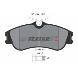 Klocki hamulcowe (przód) TEXTAR 2334602 | CITROËN,PEUGEOT (1617273180,425213,425234,425333,425378)