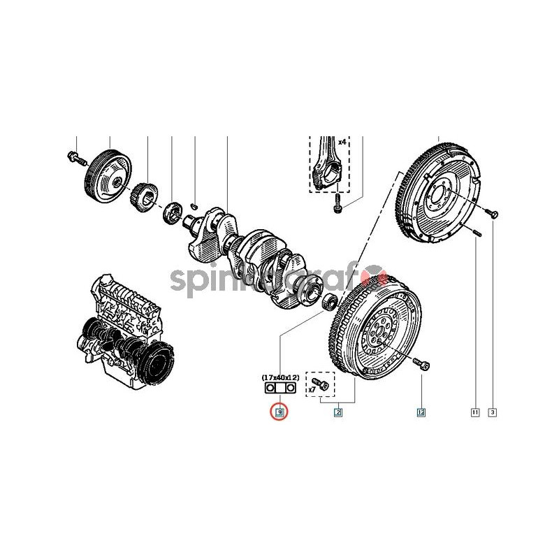 Łożysko wału korbowego RENAULT 322021329R | RENAULT LAGUNA 1.9DCI Łożysko wału korbowego RENAULT 322021329R | RENAULT LAGUNA 1.9DCI