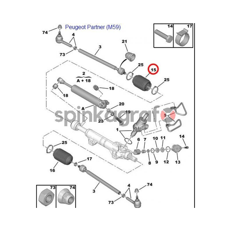 Osłona maglownicy SASIC 0664224 | Citroen Berlingo/ZX/Xsara/Peugeot /306/309/Partner (406622)