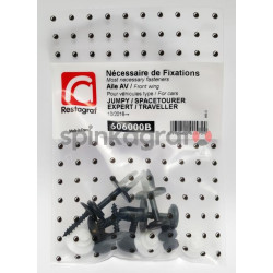 Zestaw spinek nadkola RESTAGRAF 606000B | Zestaw mocowania /spinki/ przedniego błotnika /podstawowy/  CITROËN JUMPY IV (16314928