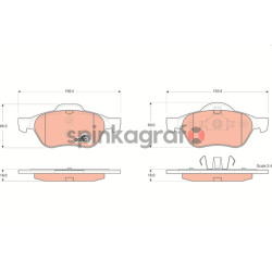 Klocki hamulcowe (przód) TRW GDB1540 | RENAULT LAGUNA II, MEGANE II  (7701208183)