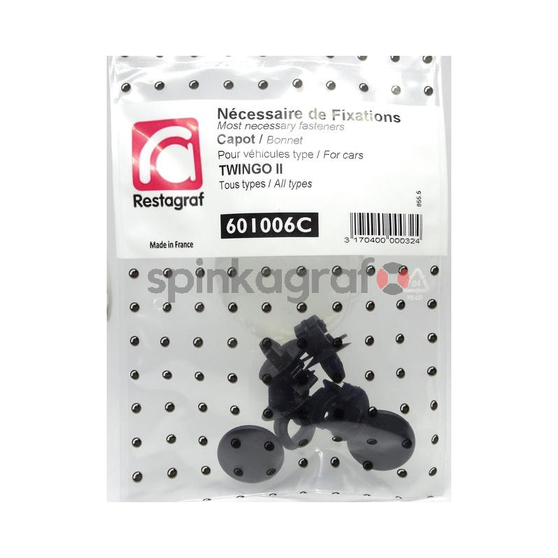 Zestaw spinek osłony silnika RESTAGRAF 601006C | RENAULT