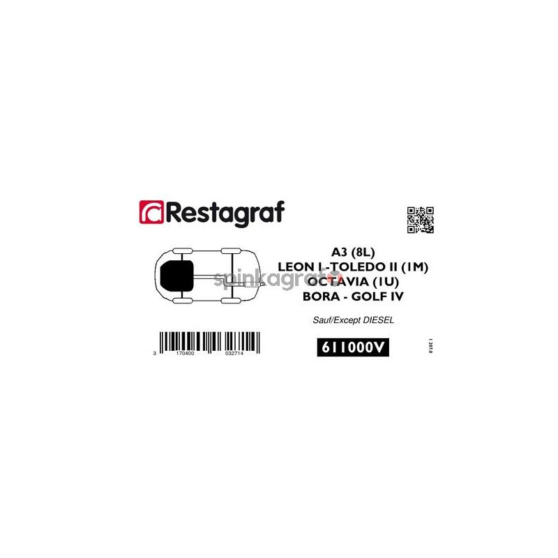 Zestaw spinek osłony silnika RESTAGRAF 611000V