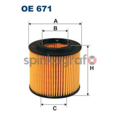 Filtr oleju FILTRON OE 671 | SEAT,SKODA,VW (03D115466A,03D115466B,03D198819,03D198819A,03D198819C)