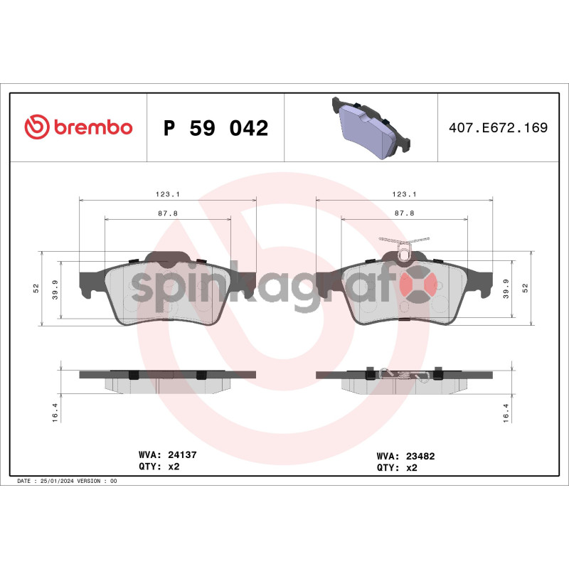 Klocki hamulcowe (przód) BREMBO P 59 042 | CADILLAC,CITROËN,DAIMLER,FORD,JAGUAR (1233679,1324300,13322091,1360254,1360304) Klocki hamulcowe (przód) BREMBO P 59 042 | CADILLAC,CITROËN,DAIMLER,FORD,JAGUAR (1233679,1324300,13322091,1360254,1360304)