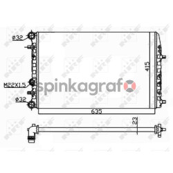 Chłodnica wody NRF 50542 | SEAT,SKODA,VW (6LL121253,6Q0121253AD,6Q0121253L,6Q0121253M,6Q0121253Q)