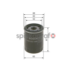 Filtr oleju BOSCH 0986452060 | NISSAN (1520853J00,1520853J0A,1520870J00,1520870J01,15208BX00A)