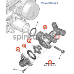 Obudowa termostatu METALCAUCHO MC-3796 | PEUGEOT/CITROEN 2.2HDi  (1336Z3)