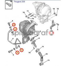 Uszczelka turbosprężarki PSA 015708 | PEUGEOT/CITROEN 1.4HDI/1.6HDI