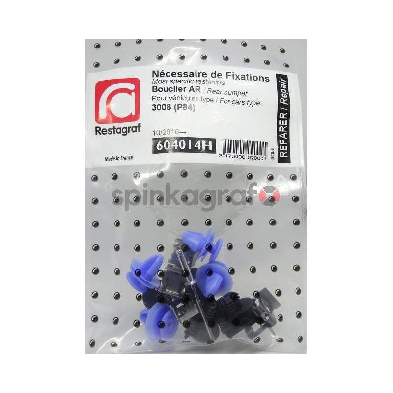 Zestaw spinek zderzaka tylnego podstawowy RESTAGRAF 604014H | PEUGEOT Zestaw spinek zderzaka tylnego podstawowy RESTAGRAF 604014H | PEUGEOT