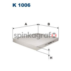 Filtr kabiny FILTRON K 1006 | AUDI,SEAT,SKODA,VW (1H0091800,1H0201801C,1H0819638,1H0819638A,1H0819638B)