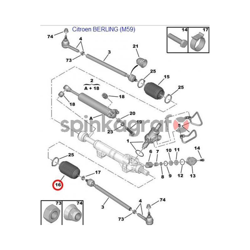 Osłona maglownicy SASIC 0664434 | PEUGEOT 306,PARTNER;CITROEN XSARA,ZX,C15 (406643)