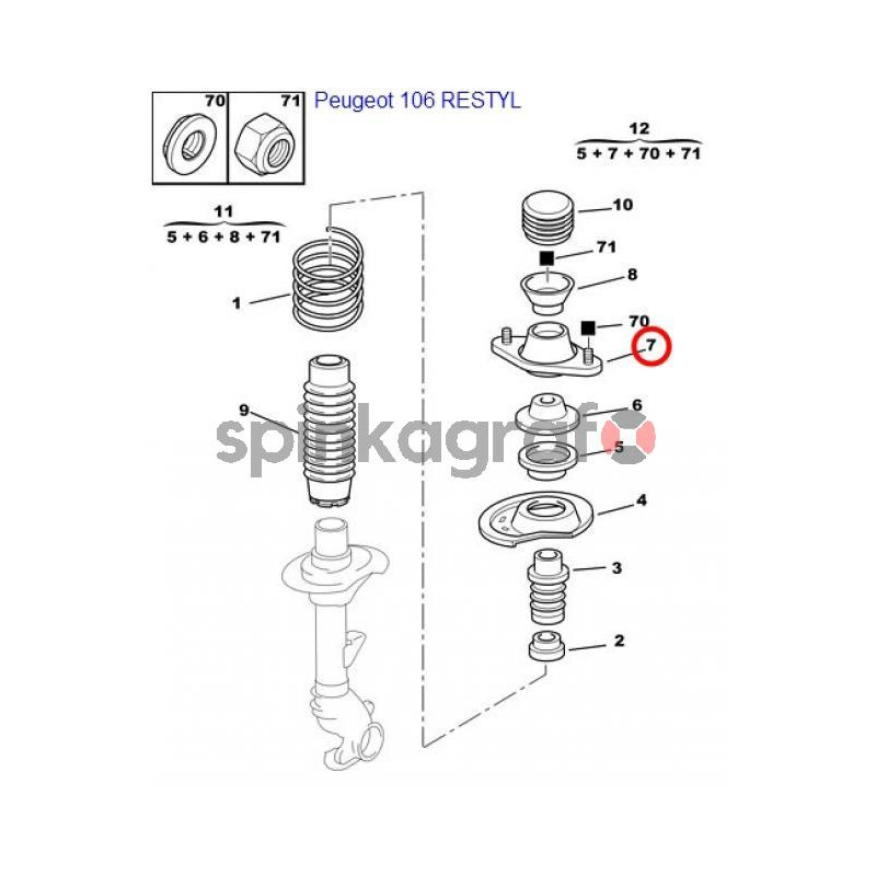 Poduszka amortyzatora SASIC 0385155 | PEUGEOT 106;CITROEN SAXO  (503815,503850)