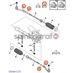 Końcówka drążka SASIC 8173563 | CITROEN C3   (org.381756)