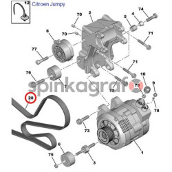 Pasek osprzętu HUTCHINSON 1468 K 6 | PEUGEOT 307 mot.DW10 (2.0 HDi)(5750T5)