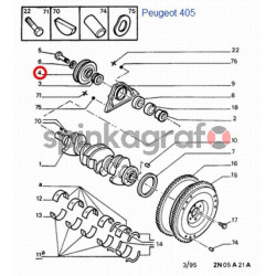 Koło pasowe wału korbowego METALCAUCHO MC-4485 | PEUGEOT/CITROEN mot.XU7/10 (1.8/2.0T)  (0515H6)